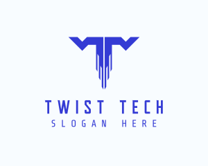 Digital Tech Letter T logo design