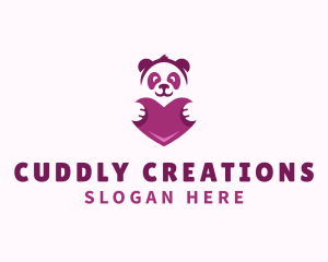 Panda Bear Heart logo design