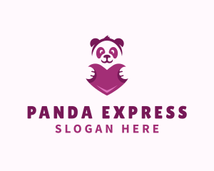 Panda Bear Heart logo design