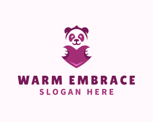 Panda Bear Heart logo design