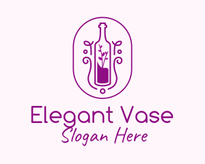 Wine Bottle Plant logo design