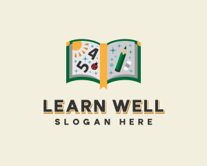 Kindergarten Learning Book logo design