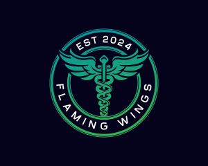 Medical Caduceus Wellness logo design