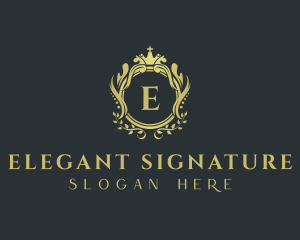 Elegant Ornate Crown logo design