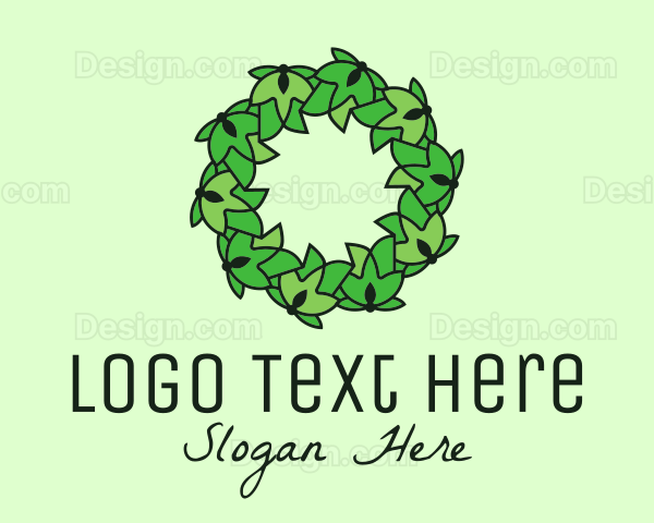 Simple Leaf Wreath Logo