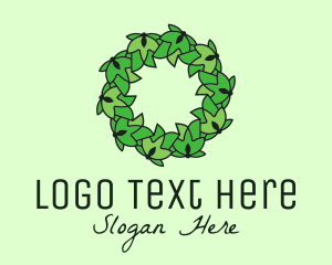 Simple Leaf Wreath logo