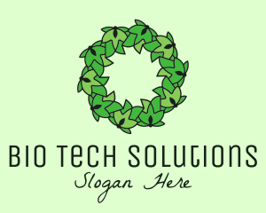 Simple Leaf Wreath logo design