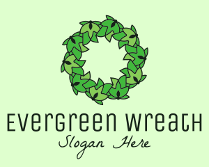 Simple Leaf Wreath logo design