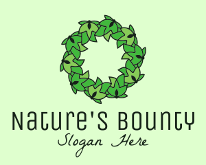 Simple Leaf Wreath logo design