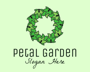 Simple Leaf Wreath logo design