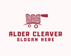 Meat Butcher Cart logo design