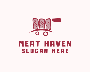 Meat Butcher Cart logo design