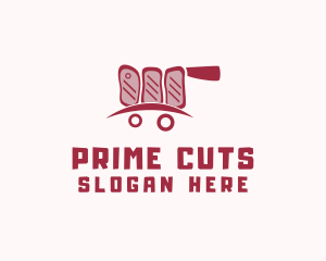 Meat Butcher Cart logo design