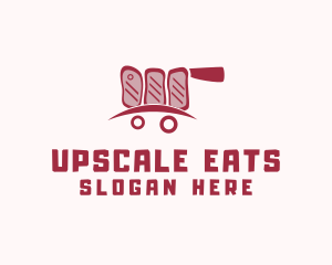 Meat Butcher Cart logo design