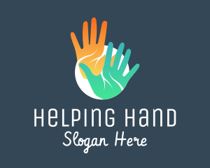 Gradient Hand Charity logo design