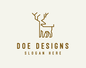 Brown Deer Animal logo design