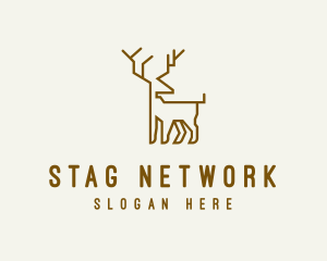 Brown Deer Animal logo design