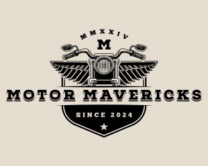 Motorcycle Rider Wings logo design