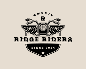 Motorcycle Rider Wings logo design