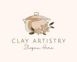 Floral Cooking Pot logo design