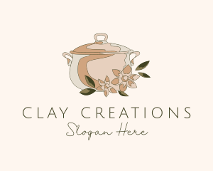 Floral Cooking Pot logo design