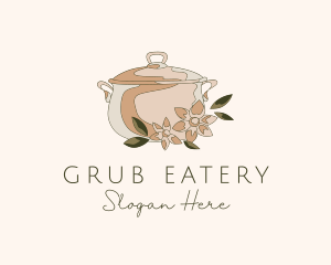 Floral Cooking Pot logo design