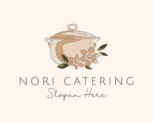 Floral Cooking Pot logo design