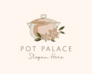 Floral Cooking Pot logo design