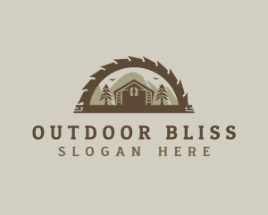 Mountain Wood Cabin logo design