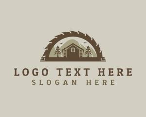Lodge - Mountain Wood Cabin logo design