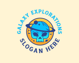 Galaxy Skull Planet logo design