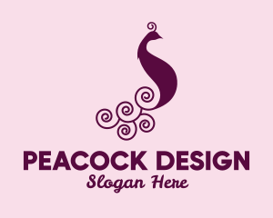 Purple Peacock Bird  logo