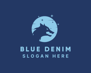 Blue Moon Wolf logo design