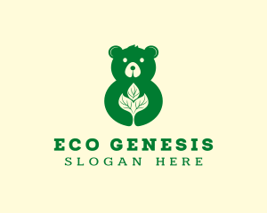 Bear Leaf Nature logo design