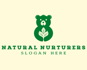 Bear Leaf Nature logo design