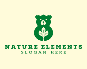 Bear Leaf Nature logo design