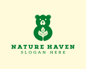 Bear Leaf Nature logo design