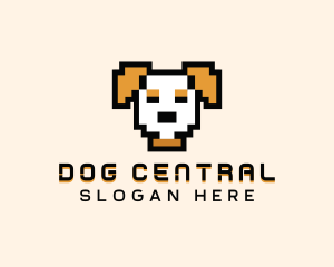 Retro Pixel Dog logo design