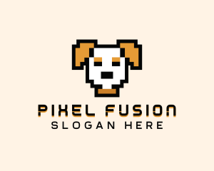 Retro Pixel Dog logo design