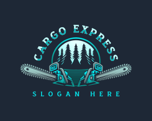 Chainsaw Logging Forest Logo