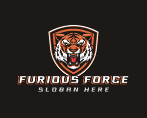 Angry Tiger Shield Gaming logo design