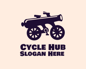 Weapon Cannon Bicycle logo design