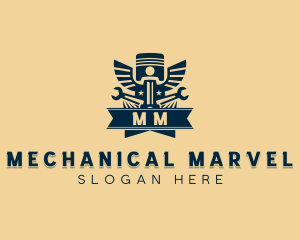 Mechanical Piston Restoration logo design