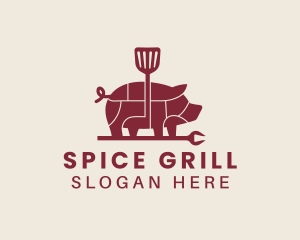 Pork Barbecue Grill  logo design