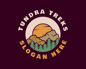 Sunset Hiking Adventure logo design