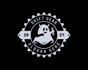 Ghost Mechanic Gear logo design