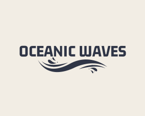 Wave Ocean Wordmark logo design