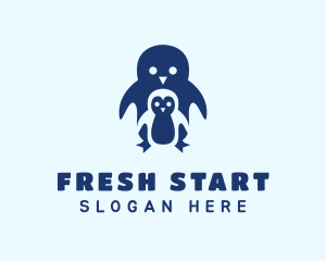 Blue Penguin Animal logo design