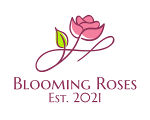 Aesthetic Rose Flower  logo design