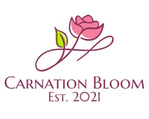 Aesthetic Rose Flower  logo design